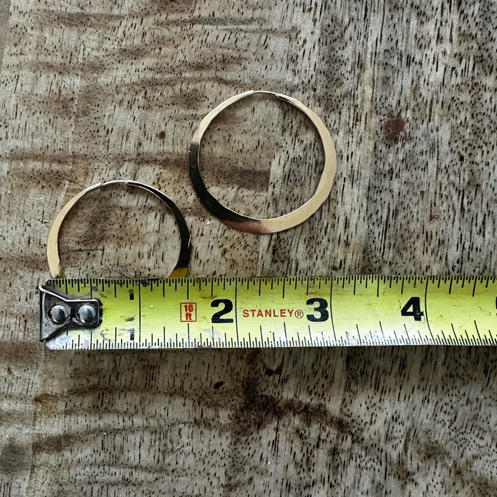1.5” wide gold fill hoop earrings